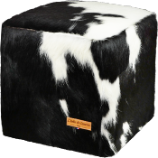 Pouf carr Peau de vache