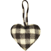 Petit Coeur  suspendre en Laine Damier