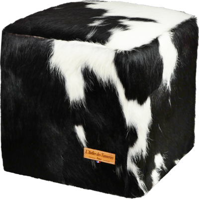 Pouf carré Peau de vache