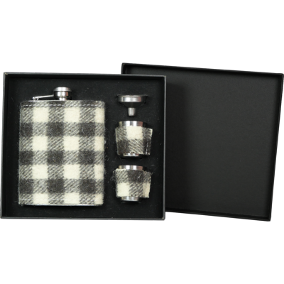 Coffret cadeau Flasque finition laine Damier