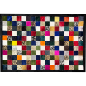 Tapis Peau de Vache Patchwork Multicolore