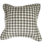 Coussin Carré en Laine Damier Grand Modèle