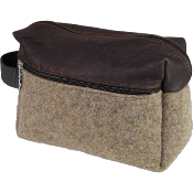 Trousse de Toilette en Feutre de Laine et Cuir Soft Touch